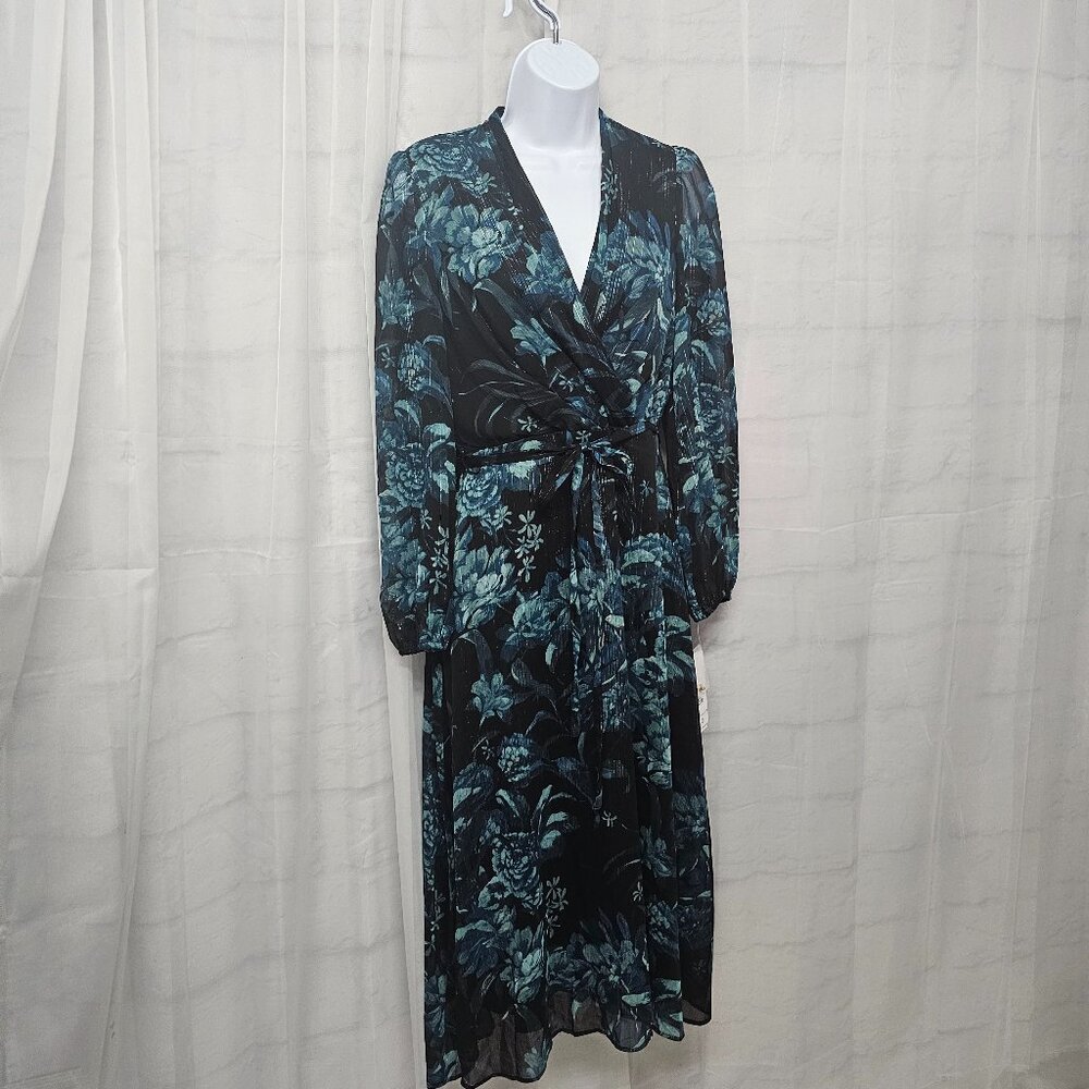 Donna Ricco Midi Dress Goth Whimsigoth Sheer Floral Metallic 4 NWT - Picture 5 of 15
